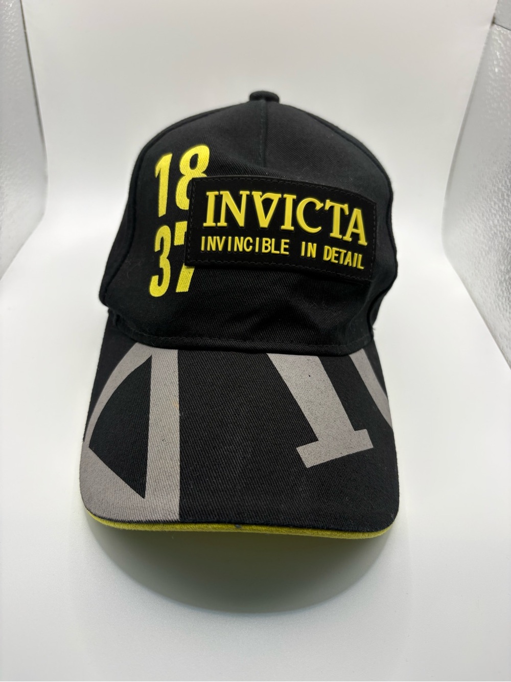 Invicta 1837 Black Yellow Adjustable Snapback Hat Cap